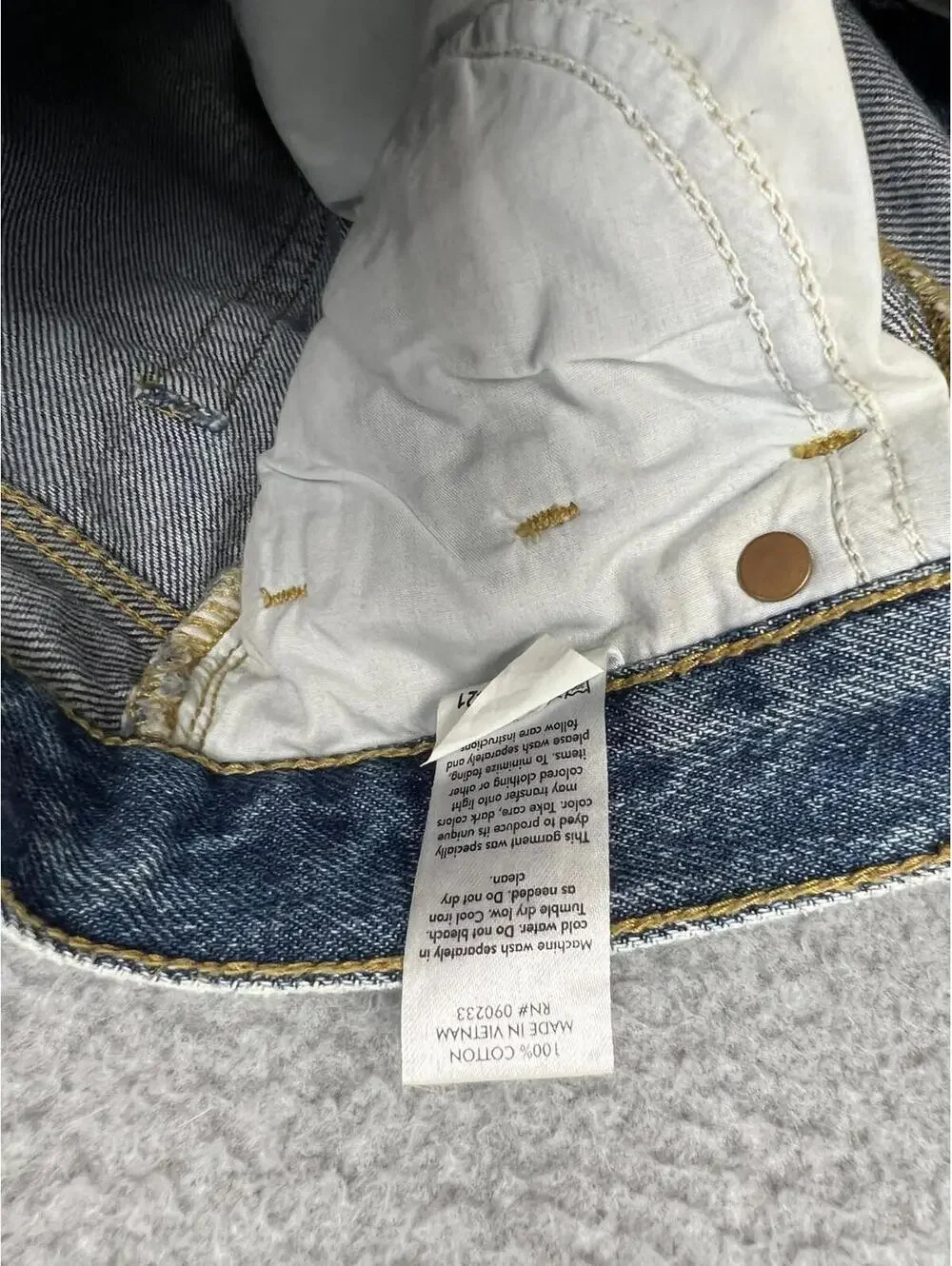 PacSun Frayed Stripe High Waisted Flare Jeans 25 Blue White Boho Retro Y2K Eco